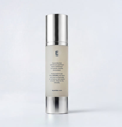 Back view of Defend ceramide barrier mist bottle by Skyetides