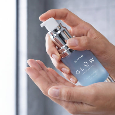 Glow peptide serum application 