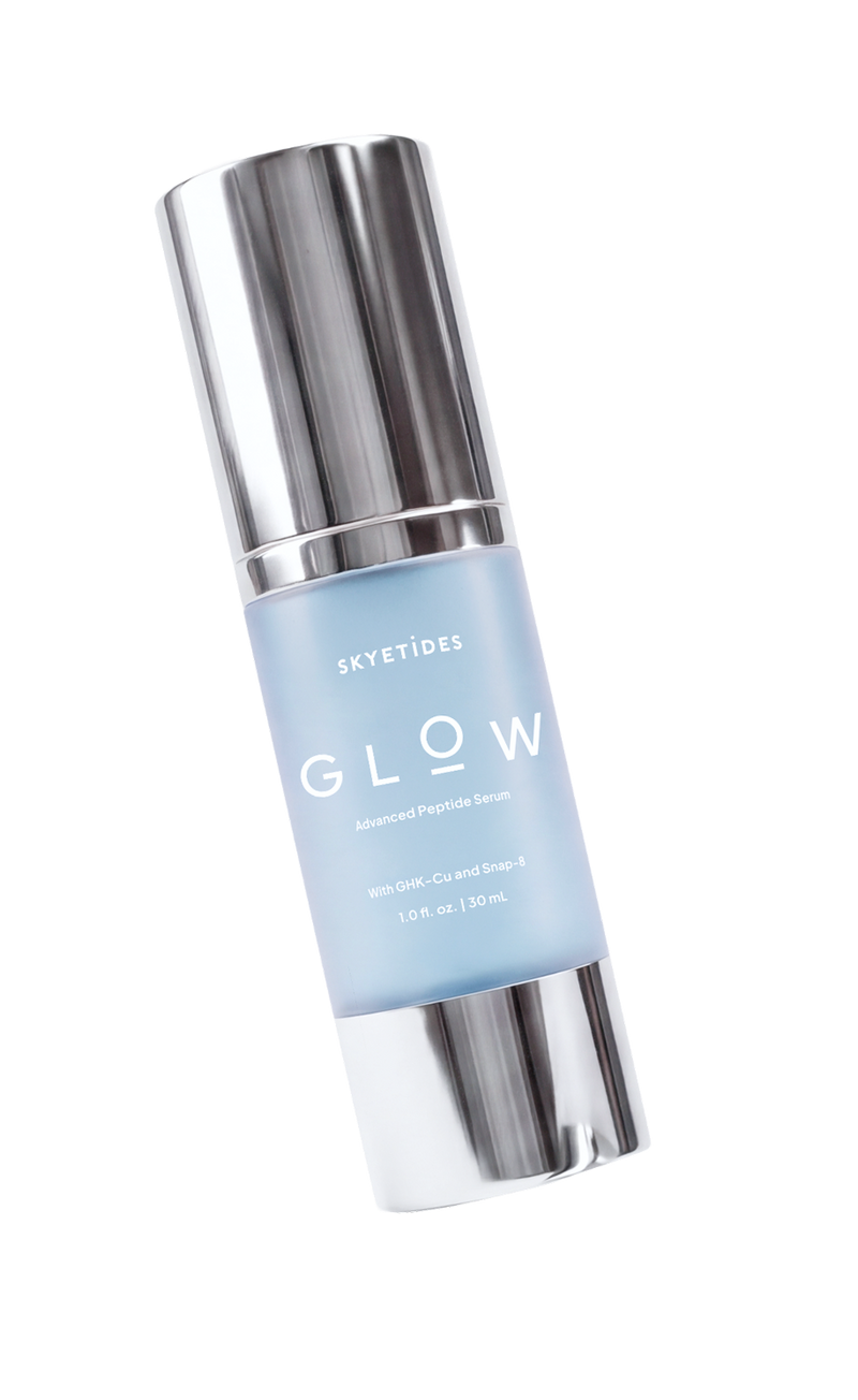 GLOW peptide serum by Skyetides in bottle